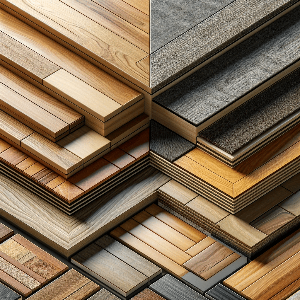 Comparación visual entre pisos de ingeniería y otros tipos de pisos, destacando diferencias en apariencia y textura | Ambience Floors