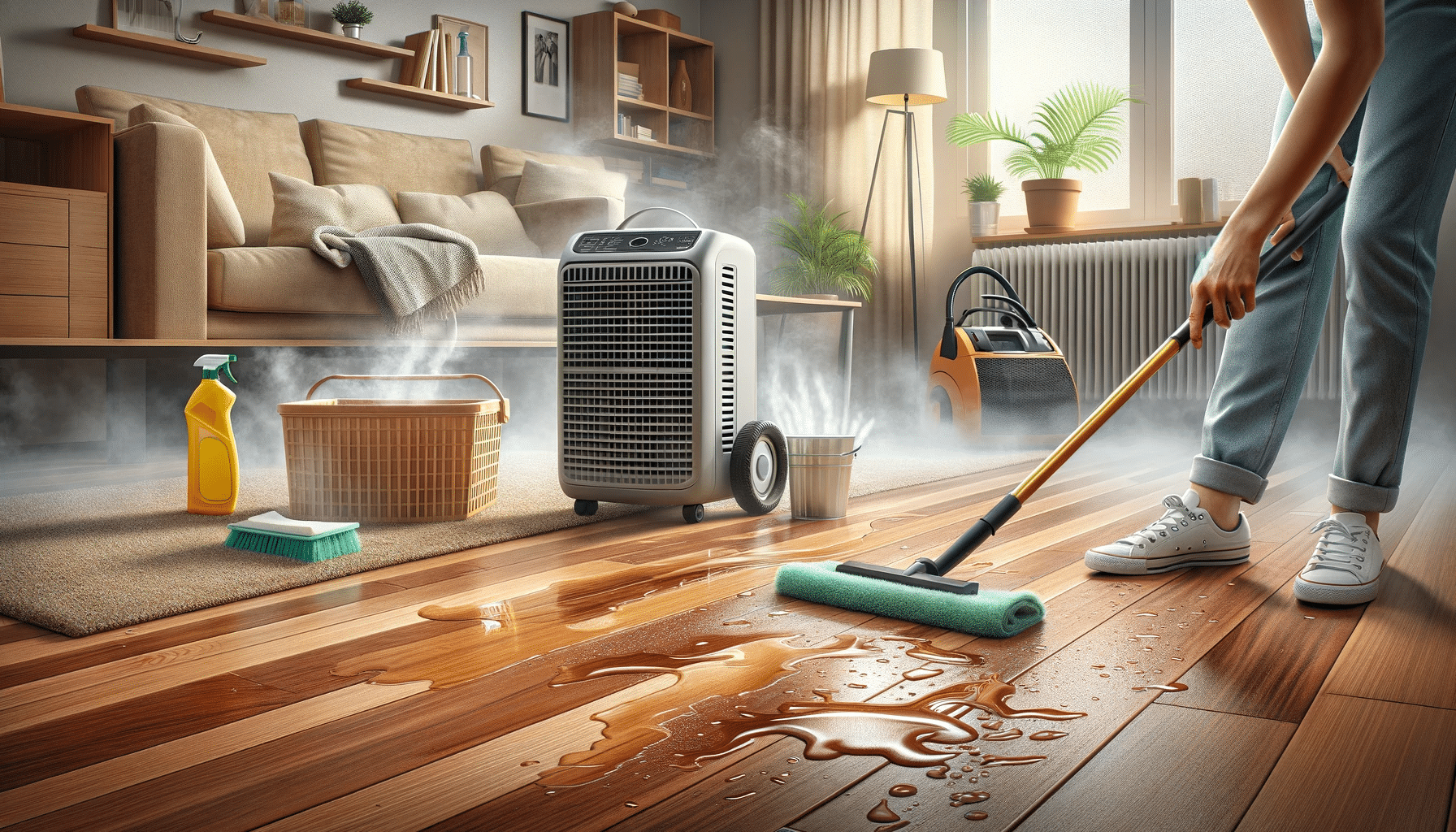 Mantenimiento de pisos de madera con deshumidificador y limpieza adecuada. Información en correo electrónico | Ambience Floors