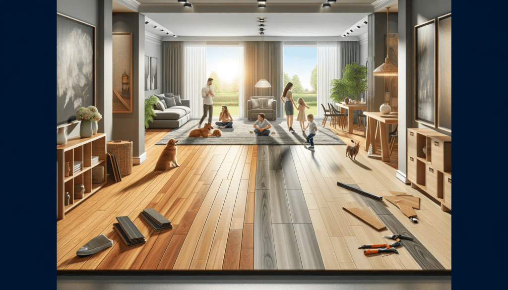 Comparación de piso de ingeniería y laminados en interior moderno | Ambience Floors.