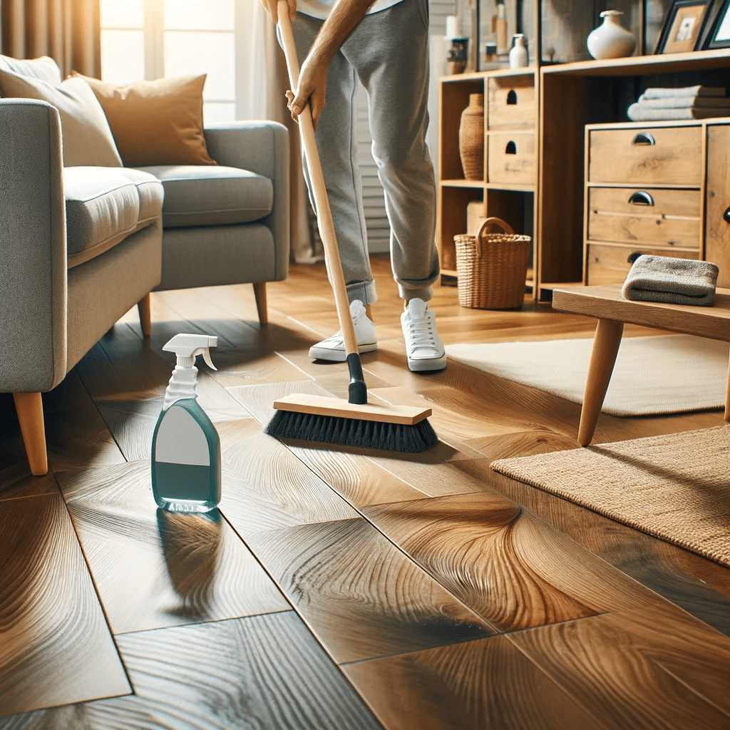 Sala acogedora con piso de madera, limpieza y mantenimiento adecuado. Contras y alternativa para ambientes de calidez | Ambience Floors