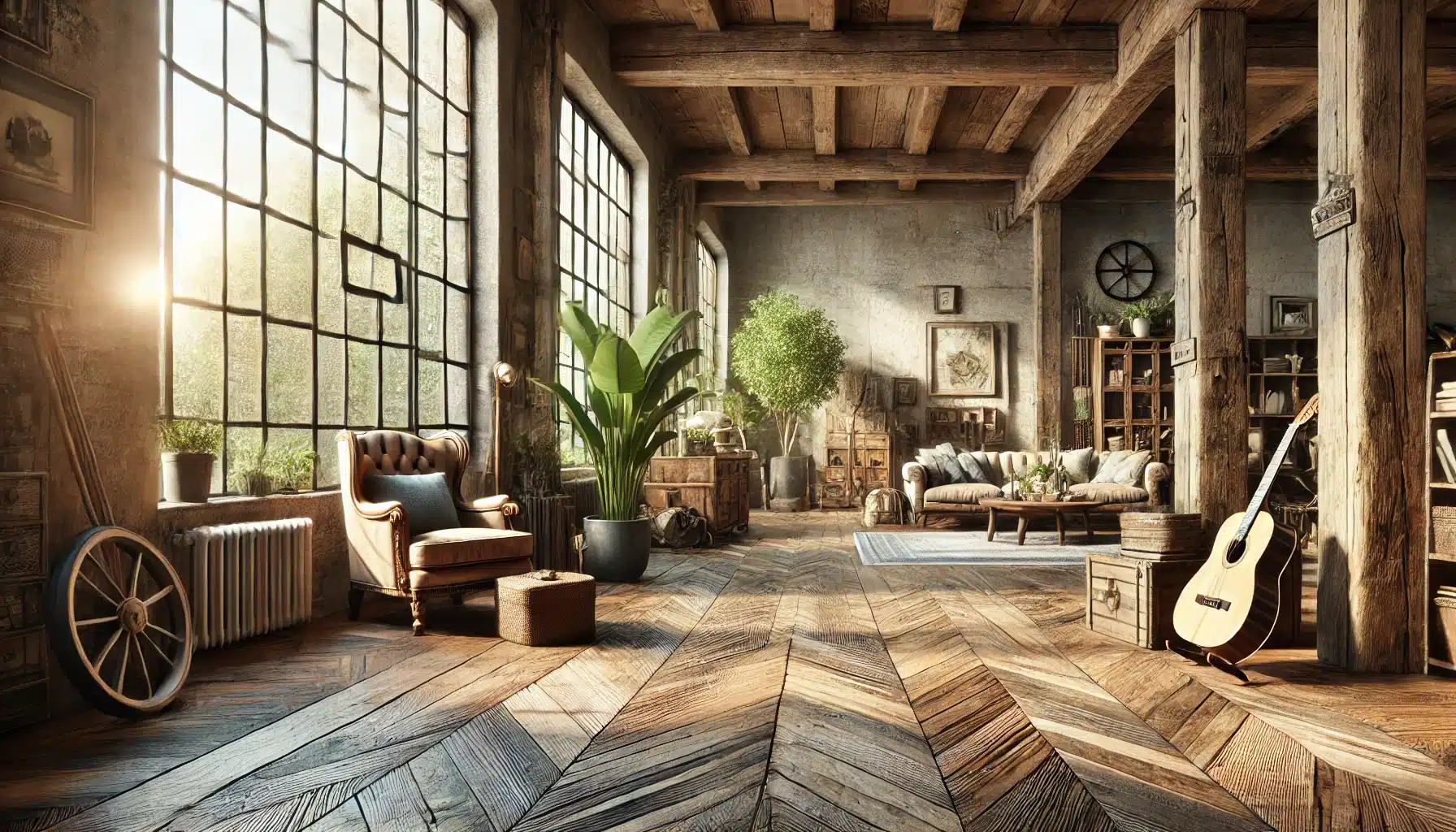Interior con suelos de maderas en reventa, elementos rústicos y decoración ecológica. Valor agregado de los pisos de madera en la reventa de propiedades| Ambience Floors
