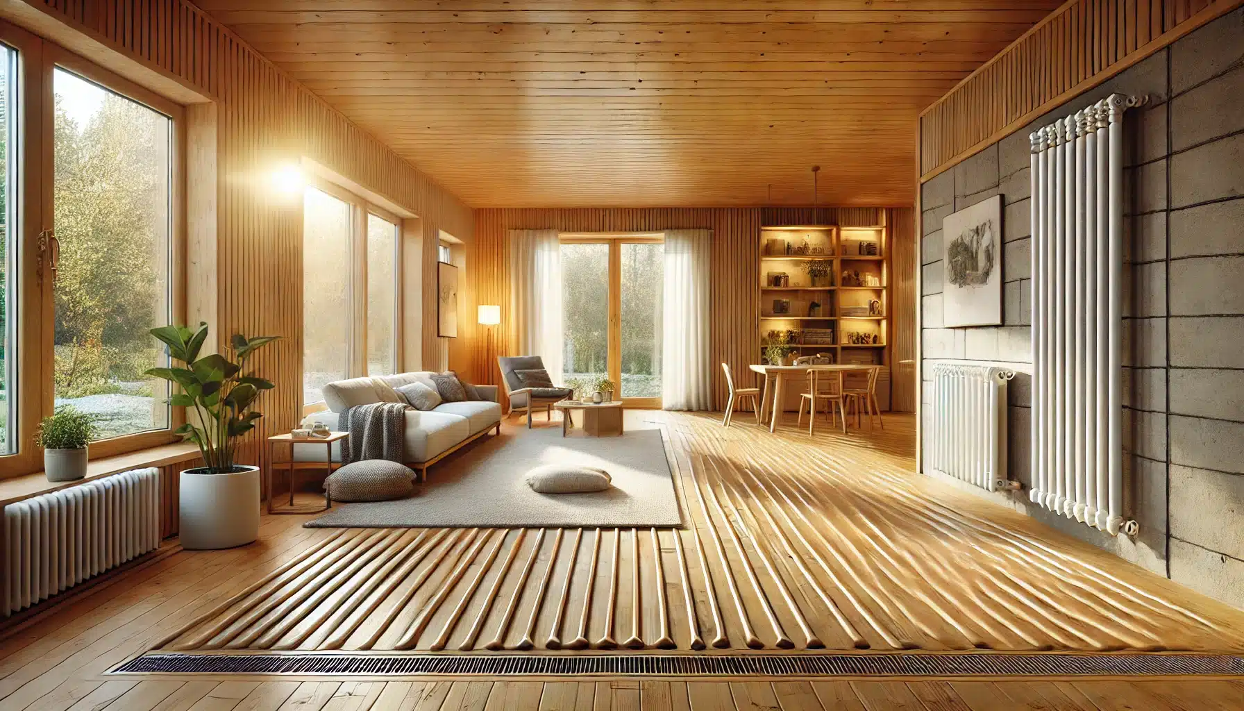Interior sostenible con pisos de madera, calefacción radiante y luz natural. | Ambience Floors