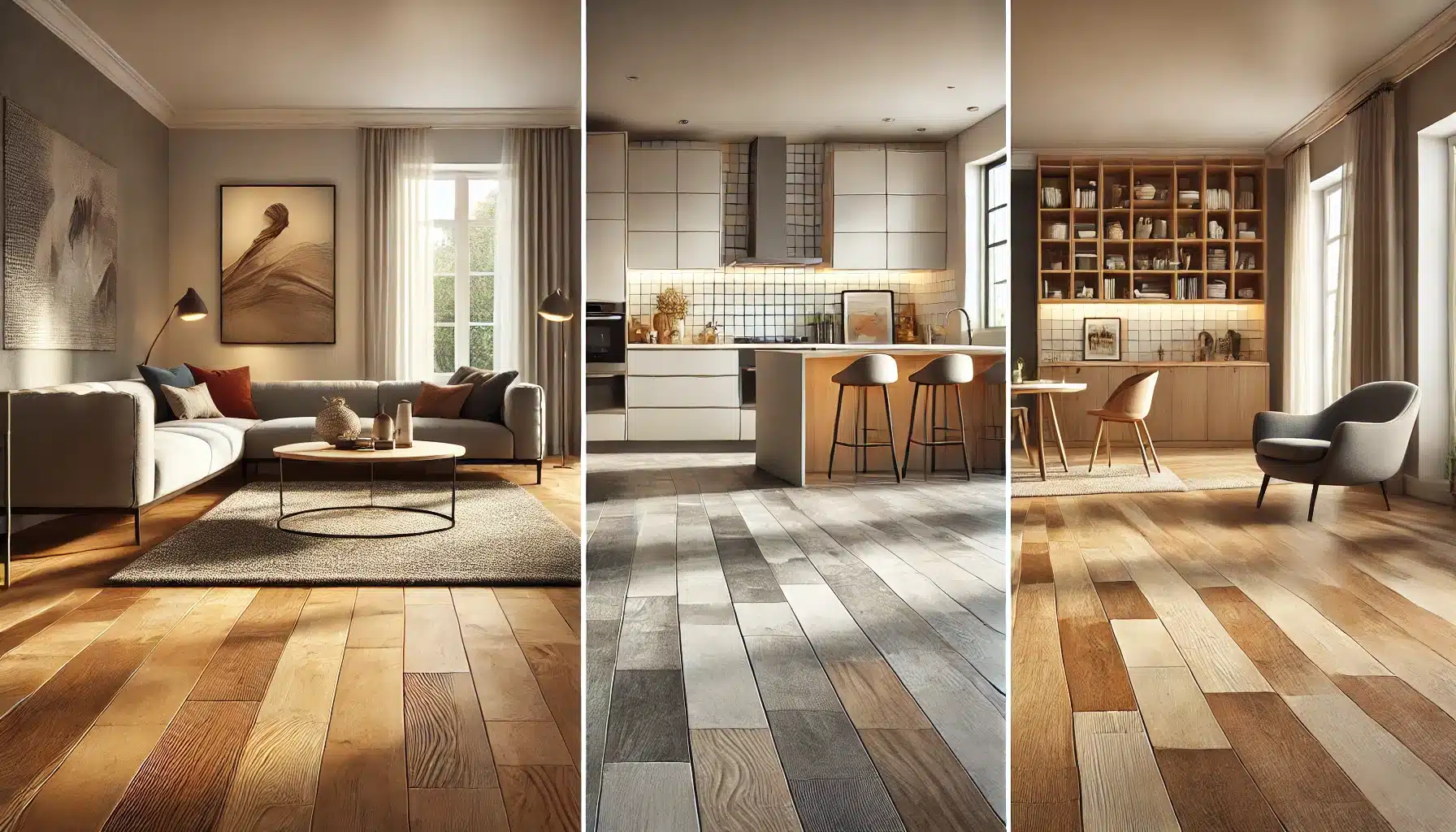 Interior moderno con pisos de madera y cerámica | Ambience Floors