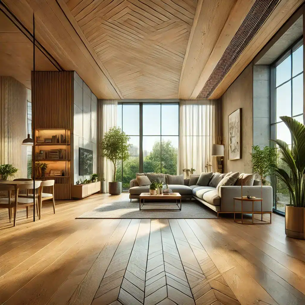 Sala ecológica con piso de madera y luz natural | Ambience Floors